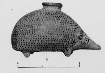 FIGURE VASE, ALABASTRON (CORINTHIAN, BLACK-FIGURE)