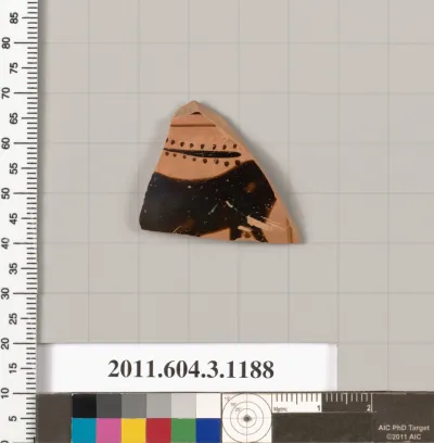 Terracotta fragment of a mastoid (drinking cup with narrow base)
