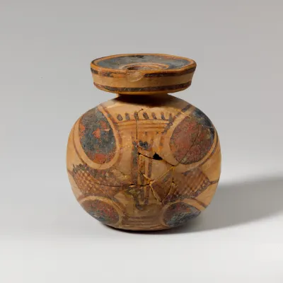 Terracotta aryballos (oil flask)