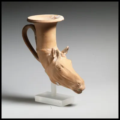 Terracotta rhyton (vase for libations or drinking)