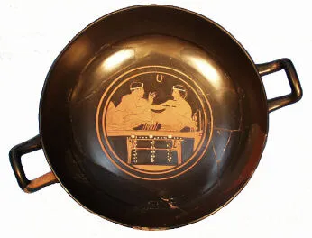 CUP, STEMLESS (ATHENIAN, RED-FIGURE)