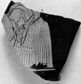 LEKYTHOS, SQUAT, FRAGMENT (ATHENIAN, RED-FIGURE)