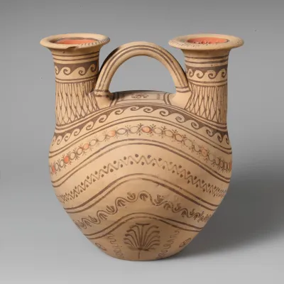 Terracotta askos (flask) with two spouts