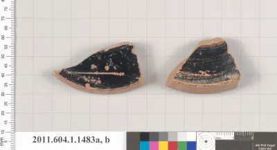 Terracotta fragments of kylikes (drinking cups)