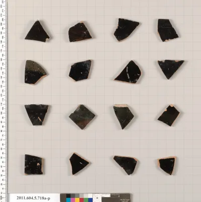 Terracotta fragments of kylikes (drinking cups)