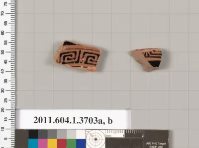 Terracotta fragments of kylikes (drinking cups)
