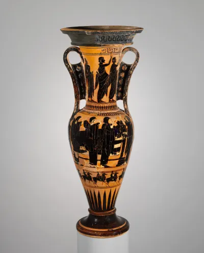 Terracotta loutrophoros (ceremonial vase for water)