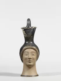 FIGURE VASE, OINOCHOE (ATHENIAN, RED-FIGURE)