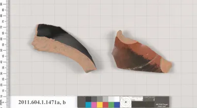 Terracotta fragments of kylikes (drinking cups)