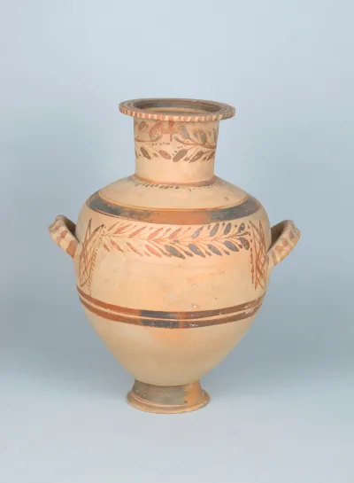 Terracotta Hadra hydria (water jar)
