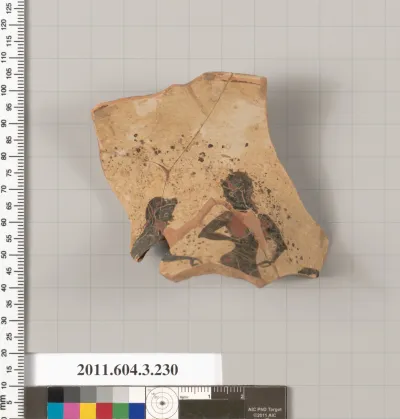 Terracotta fragment of a neck-amphora of Nicosthenic shape (jar)