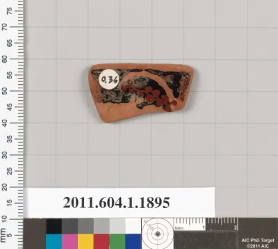 Terracotta rim fragment of a kylix (drinking cup)