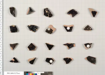 Terracotta fragments of kylikes (drinking cups)