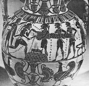 AMPHORA, NECK (ATHENIAN, BLACK-FIGURE)
