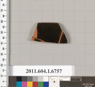 Terracotta rim fragment of a kylix (drinking cup)