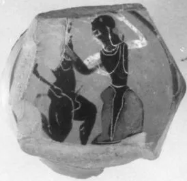 CUP, STEMLESS, FRAGMENT (ATHENIAN, BLACK-FIGURE)