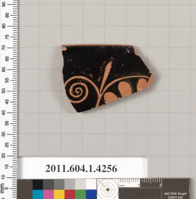 Terracotta rim fragment of a kylix (drinking cup)