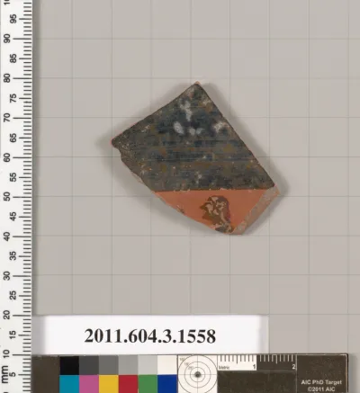 Terracotta fragment of a kylix: Band cup (drinking cup)