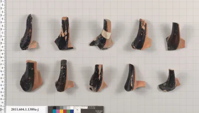 Terracotta fragments of kylikes (drinking cups)