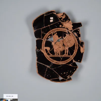 Terracotta fragments of a kylix (drinking cup)