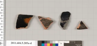 Terracotta fragments of kylikes (drinking cups)