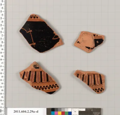 Terracotta fragments of a psykter (vase for cooling wine)