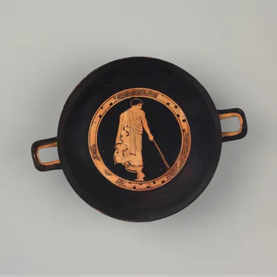 Terracotta kylix (drinking cup)