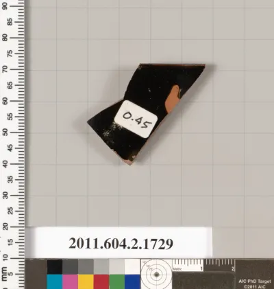 Terracotta rim fragment of a skyphos (deep drinking cup)