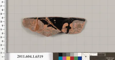 Terracotta rim fragment of a kylix (drinking cup)