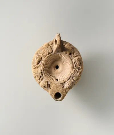 Terracotta oil lamp
