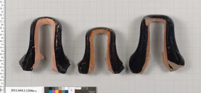 Terracotta fragments of kylikes (drinking cups)