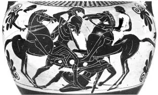 AMPHORA, NECK (ATHENIAN, BLACK-FIGURE)