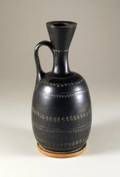 Terracotta squat lekythos (oil flask)