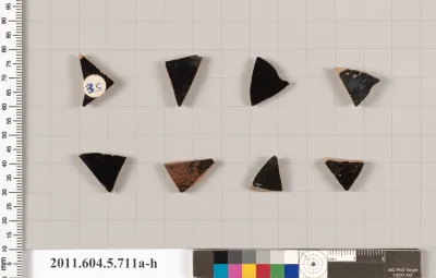 Terracotta fragments of kylikes (drinking cups)