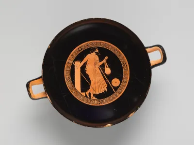 Terracotta kylix (drinking cup)