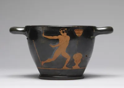 Skyphos with Dancer and Komast