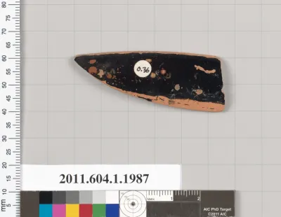 Terracotta rim fragment of a kylix (drinking cup)