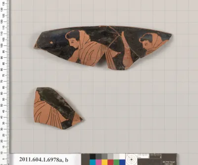 Terracotta rim fragments of a kylix (drinking cup)