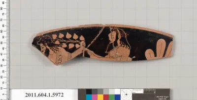 Terracotta rim fragment of a kylix (drinking cup)