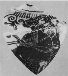 AMPHORA, NECK, FRAGMENT (ATHENIAN, BLACK-FIGURE)