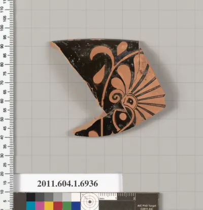 Terracotta rim fragment of a kylix (drinking cup)