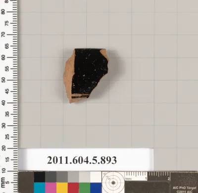 Terracotta rim fragment of a kylix (drinking cup)