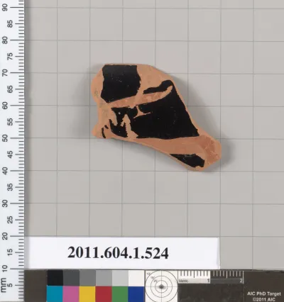 Terracotta rim fragment of a kylix (drinking cup)