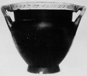 KRATER, COLUMN (LACONIAN, BLACK GLAZE)