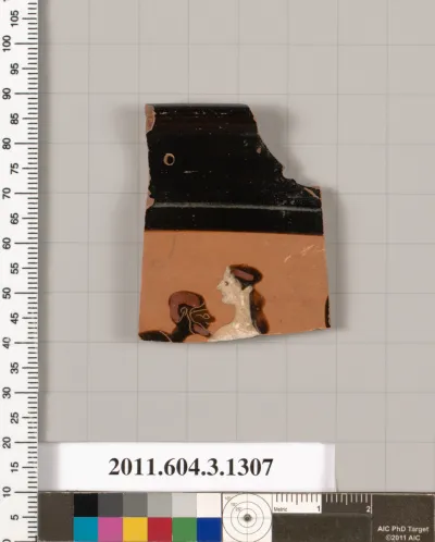 Terracotta rim fragment of a skyphos (deep drinking cup)