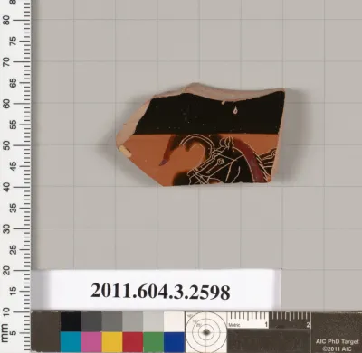 Terracotta fragment of a kylix: band-cup (drinking cup)