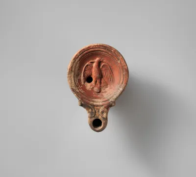Terracotta oil lamp