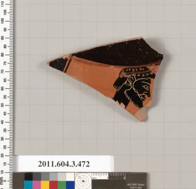 Terracotta fragment of a Panathenaic prize amphora?