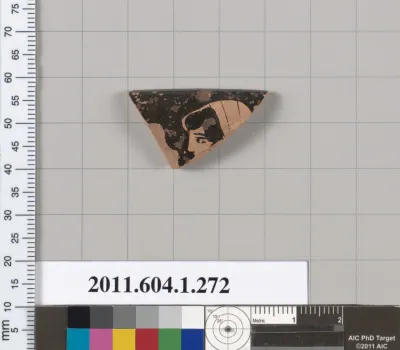 Terracotta rim fragment of a kylix (drinking cup)