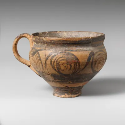 Terracotta hemispherical cup